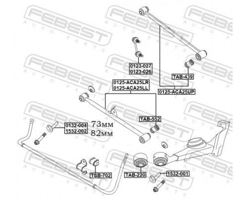 1532-002 FEBEST Втулка развала для Chery Tiggo (T11) 2005-2016