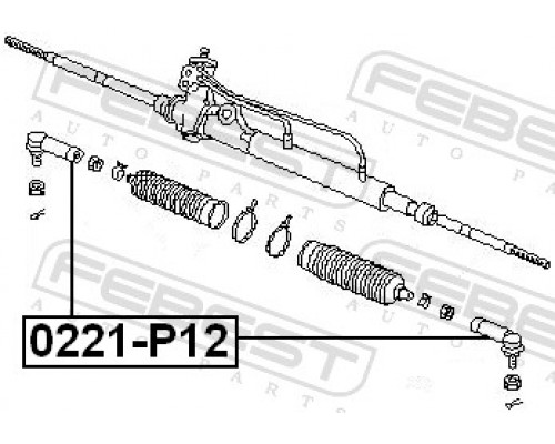 0221-P12 FEBEST Наконечник рулевой