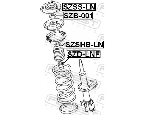 SZB-001 FEBEST Подшипник опоры переднего амортизатора