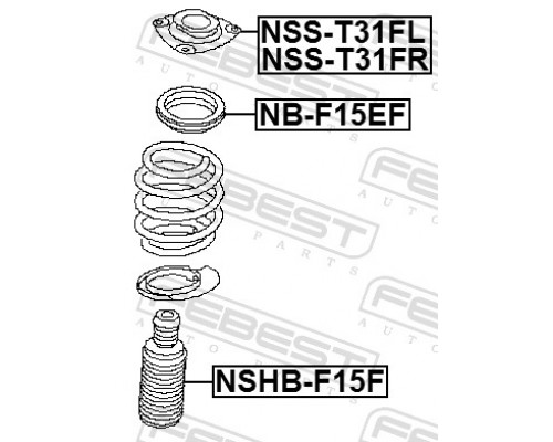 NB-F15EF FEBEST Подшипник опоры переднего амортизатора