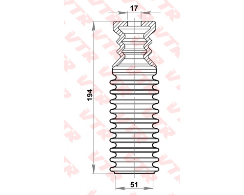 MZ2601R VTR Пыльник переднего амортизатора для Mazda 323 1980-1989