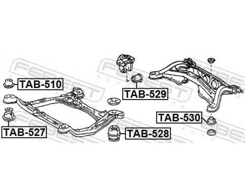 TAB-529 FEBEST Втулка задней балки