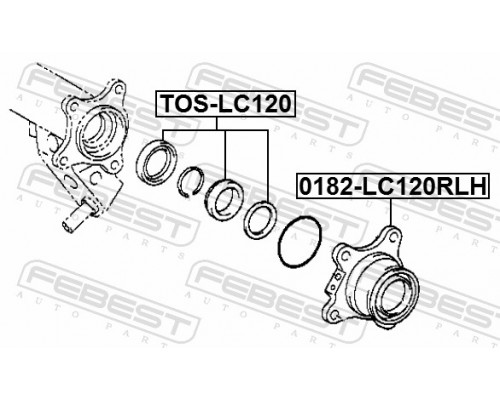 TOS-LC120 FEBEST Втулка запорная для Toyota Land Cruiser (120)-Prado 2002-2009