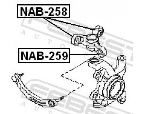 NAB-259 FEBEST Втулка поворотного кулака для Nissan Primera P12E 2002-2007