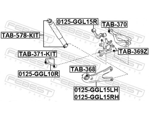 TAB-578-KIT FEBEST Сайлентблок амортизатора для Lexus RX (AL10) 2009-2015