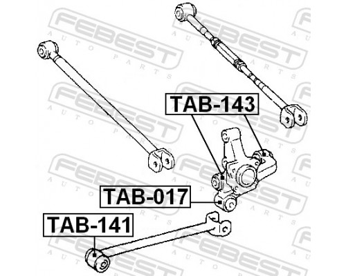 TAB-017 FEBEST Сайлентблок заднего поворотного кулака