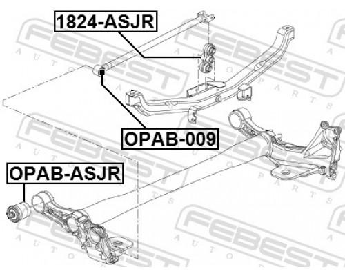 OPAB-009 FEBEST Сайлентблок задней поперечной тяги