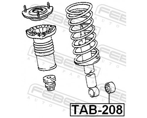 TAB-208 FEBEST Сайлентблок переднего амортизатора нижний для Lexus IS 200/300 1999-2005