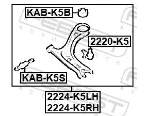 KAB-K5B FEBEST Сайлентблок переднего рычага