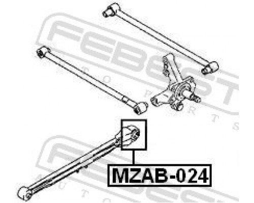 MZAB-024 FEBEST Сайлентблок продольной тяги задний (п.з.к.) для Mazda 626 (GF) 1997-2002