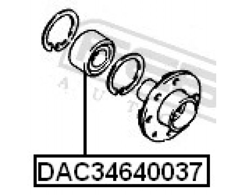 DAC34640037 FEBEST Подшипник передней ступицы