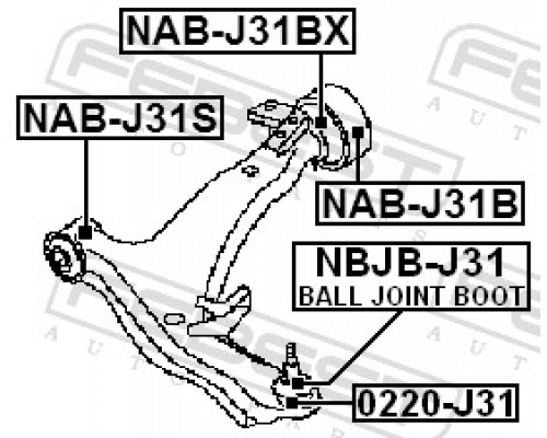 NBJB-J31 FEBEST Пыльник шаровой опоры