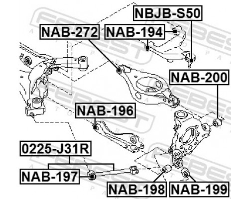 NBJB-S50 FEBEST Пыльник шаровой опоры