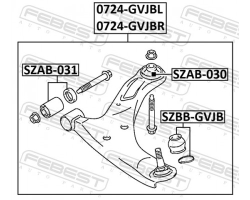 SZBB-GVJB FEBEST Пыльник шаровой опоры для Suzuki Grand Vitara 2005-2015