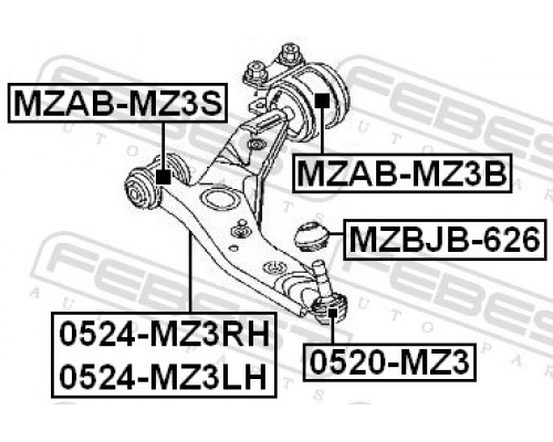 0520-MZ3 FEBEST Опора шаровая передней подвески