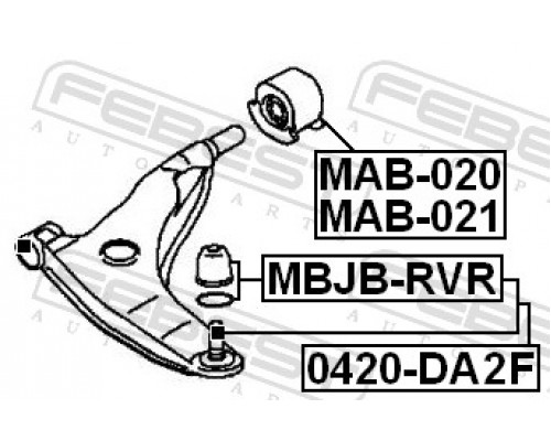 0420-DA2F FEBEST Опора шаровая нижняя передней подвески