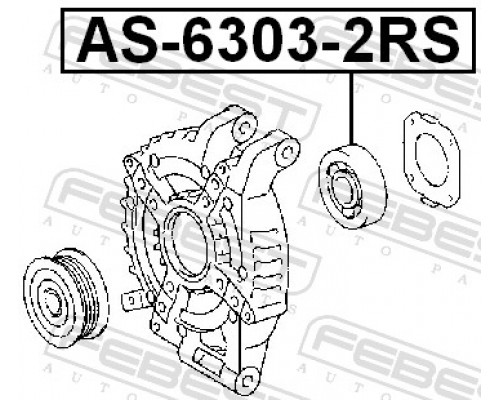 AS-6303-2RS FEBEST Подшипник генератора