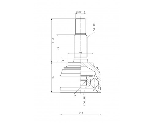 GIK04044 Ganz ШРУС наружный передний