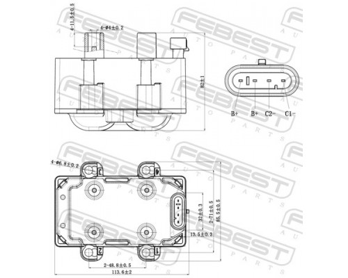 24640-002 FEBEST Катушка зажигания