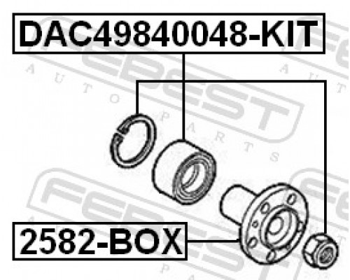 DAC49840048-KIT FEBEST Подшипник ступицы (к-кт)