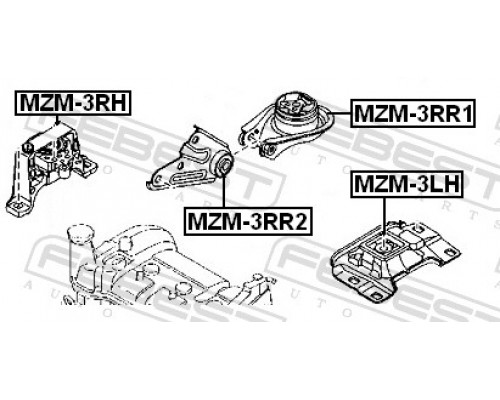 MZM-3RR1 FEBEST Опора двигателя задняя