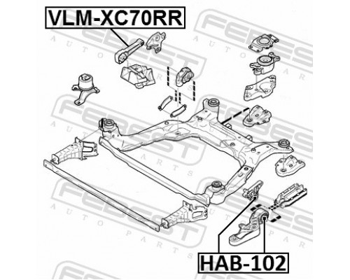 VLM-XC70RR FEBEST Опора двигателя задняя