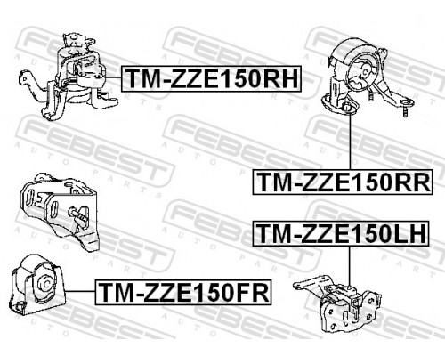 TM-ZZE150FR FEBEST Опора двигателя передняя