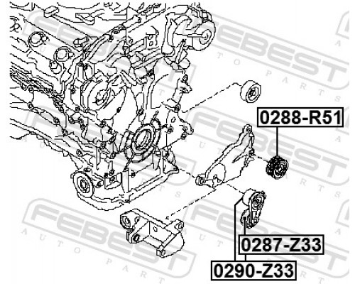 0290-Z33 FEBEST Ролик руч.ремня с кронштейном