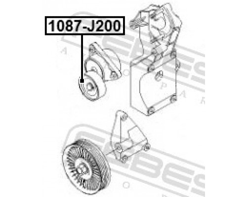 1087-J200 FEBEST Ролик-натяжитель