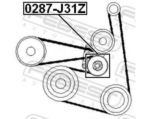 0287-J31Z FEBEST Ролик-натяжитель ручейкового ремня