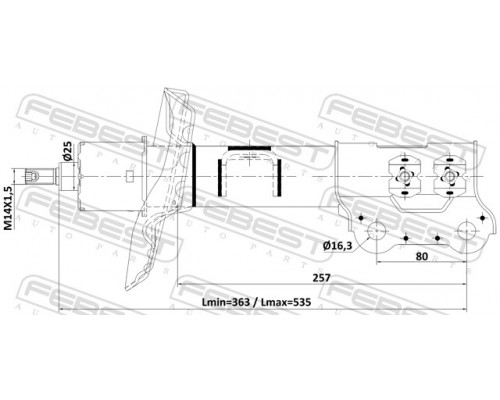 22110-003FL FEBEST Амортизатор передний левый