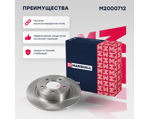 Тормозной диск задн. Mazda 3 I (BK), II (BL) 03- / 5 I, II 05- (M2000712) Тормозной диск задн. Mazda 3 I (BK), II (BL) 03- / 5 I, II 05- (M2000712)