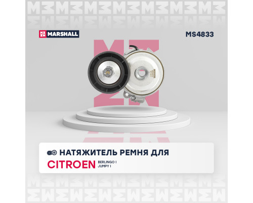 Натяжитель прив. ремня Citroen Berlingo I 96- / Jumpy I 98-; Peugeot Expert I 98- / Partner I, II 96- (MS4833) Натяжитель прив. ремня Citroen Berlingo I 96- / Jumpy I 98-; Peugeot Expert I 98- / Partner I, II 96- (MS4833)