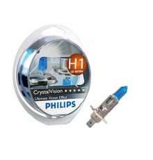 Лампы PHILIPS Crystal Vision H1 12V + 2 шт. W5W (Комплект -2 шт.)