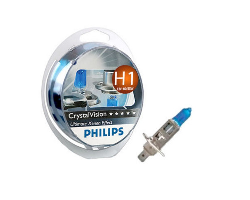 Лампы PHILIPS Crystal Vision H1 12V + 2 шт. W5W (Комплект -2 шт.)