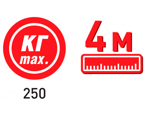Стяжка крепления груза, 4 м, 250 кг. ZiPOWER