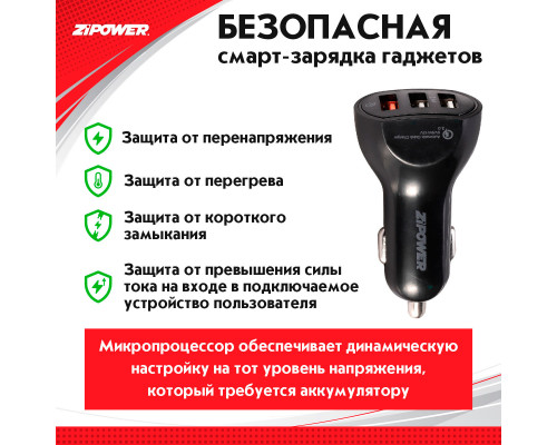USB зарядное устройство USB CAR CHARGER. ZiPOWER
