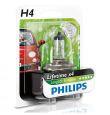 Лампа H4 12V 60/55W P43t LongLife EcoVision PHILIPS блистер (1 шт.)