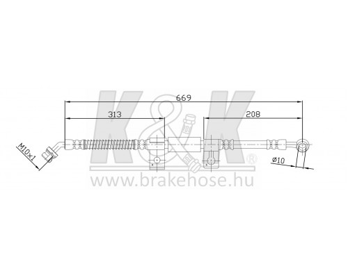 FT0831 K&K Шланг тормозной передний правый для Kia Sorento (JC) 2002-2009