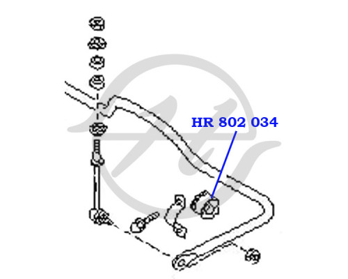 HR802034 Hanse Втулка (сайлентблок) заднего стабилизатора для Nissan Terrano II (R20) 1993-2006