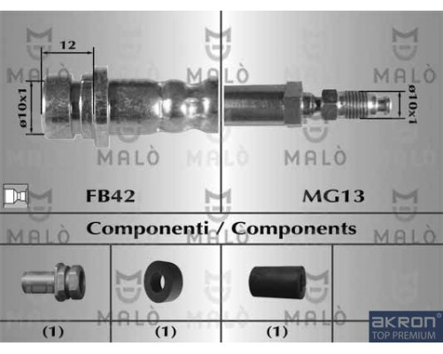 H80216 Malo/Akron Шланг тормозной