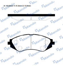 MPD03 Mando Колодки тормозные передние к-кт