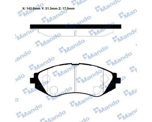 MPD03 Mando Колодки тормозные передние к-кт