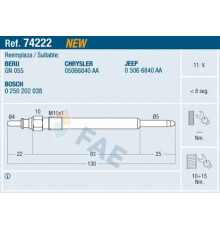 74222 FAE Свеча накаливания