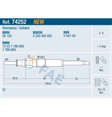 74252 FAE Свеча накаливания