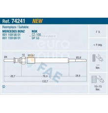 74241 FAE Свеча накаливания