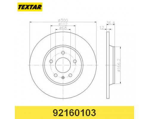 92160103 Textar Диск тормозной задний