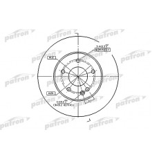 PBD2654 Patron Диск тормозной передний не вентилируемый для Mercedes Benz W202 1993-2000