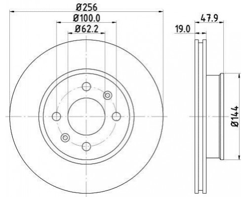 ND6014K Nisshinbo Диск тормозной передний вентилируемый для Hyundai Getz 2002-2010