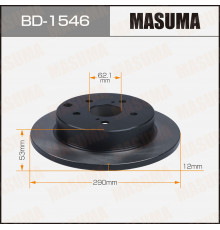 BD-1546 Masuma Диск тормозной задний для Toyota Prius 2009-2015